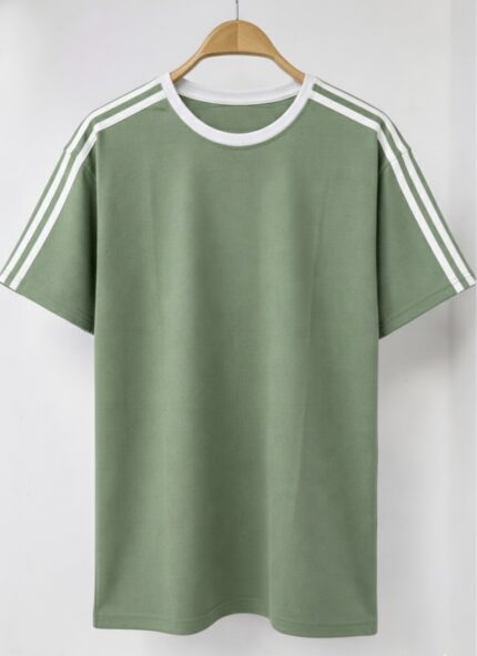 Premium Men's Heavyweight 220 GSM Striped T-Shirt – Carded Cotton